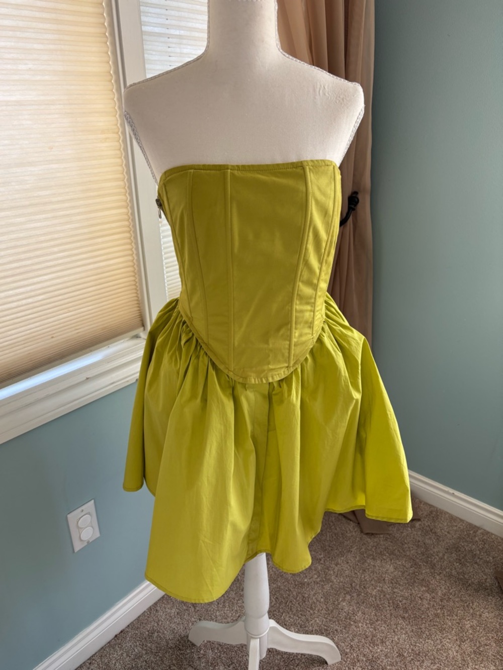 Vestique Strapless  Lime Green Corset Dress